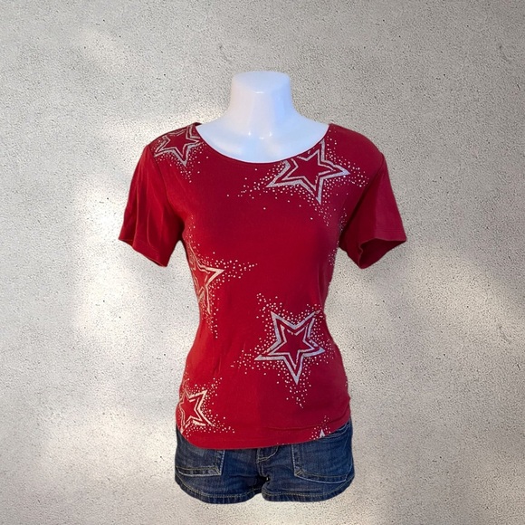 Karen Scott Tops - KAREN SCOTT STAR RHINESTONE TOP